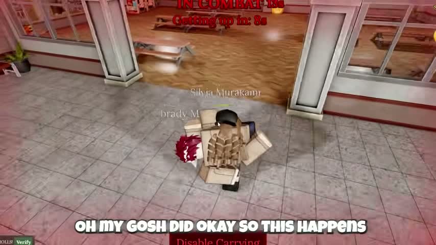Downed player with a getting-up countdown and Disable Carrying control
